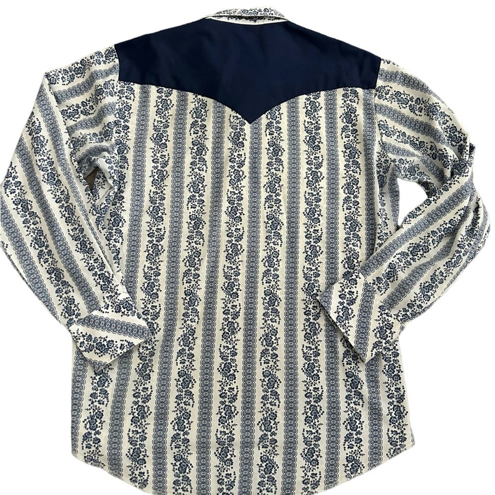 Vintage floral pearl snap shirt 16 1/2-35 - Picture 2 of 8